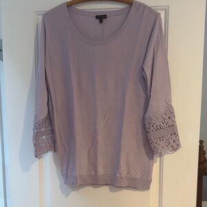 Talbots Purple Embellished Relaxed Blouse